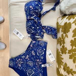 Floral Blue Bikini Set